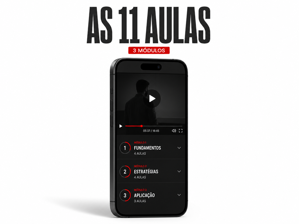 Mockup das 11 aulas do Desafio Carnívoro em um celular